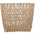 ARTIBETTER Woven Waste Basket Handcrafted Trash Can with Hollow Design 13.5 Inch Light Brown Woven Wastepaper Bin for Home Bathroom Kitchen Storage and Organization