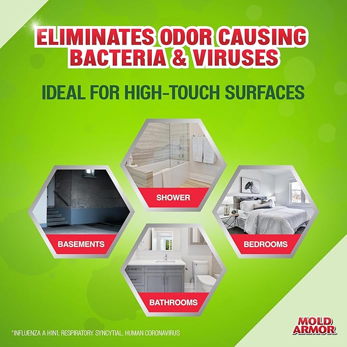 Mold Armor Professional Brand Mold Kill &amp Control Spray 32 oz. Hard Surface Mold and Mildew Remover Visible Results in Minutes Eliminates Bacteria and Viruses
