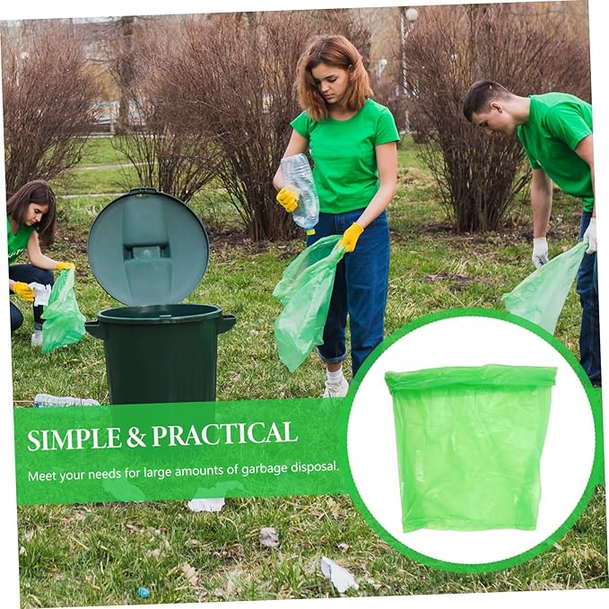50pcs Thickened Tear-resistant Garbage Bags Large Kitchen Trash Bags for Bathroom Bedroom Office Hotel Use PE Material Liners