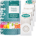 Refrigerator Deodorizer with Zeolites (4-Pack) - Odor Eliminator for Fridge &amp Freezer - Outshines Baking Soda and Bamboo Charcoal Bags - Long-Lasting &amp Safe