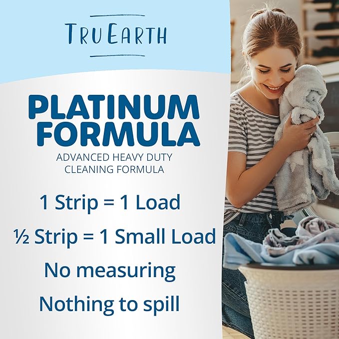 Tru Earth Platinum - Heavy Duty Laundry Detergent Sheets - Up to 768 Loads (384 Count Fresh Linen Scent - Ultra-Concentrated - Eco-Friendly Laundry Sheets