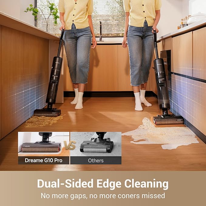 DREAME G10 Pro Wet Dry Vacuum Cleaner Vacuum Mop All in One with Auto Self-Cleaning Floor Cleaner Machine for Hard Floor 35 Mins Runtime Edge Cleaning Self-Propelled Vacuum Mop Combo