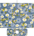 Daisy Flowers Dish Drying Mat for Kitchen Counter 18x24 Microfiber Absorbent Fast Dry Mat 2Pcs Dish Mat Faucet Mats Sets Large Drying Kitchen Mat Kitchen Drying Pad Coffee Bar Decor Gifts