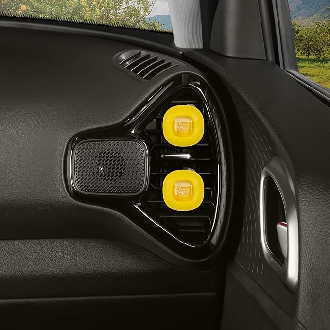 Chupa Chups Car Air Freshener Lemon Twist - Long Lasting Car Fresheners with Fun Scents Colorful and Vibrant Air Freshener for Car Unique Car Freshner Perfume Deodorizer- 4Pack (8pcs Total)