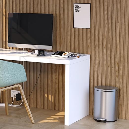 iTouchless SoftStep 3 Gallon Slim Bathroom Trash Can with Odor Filter &amp Removable Inner Bucket Stainless Steel 11 Liter Space-Saving Semi-Round Step Pedal Garbage Bin for Bedroom Home Office Cub