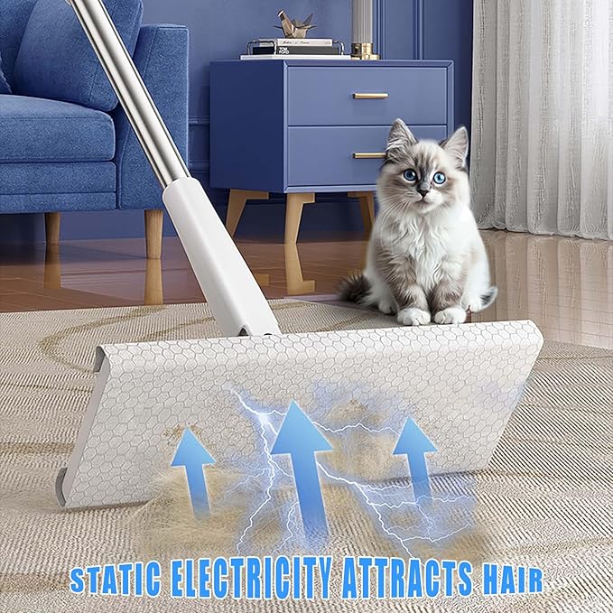 Snap Grip Mini Mop with 5 Reusable Cloths No Wash Zero Touch Disposable Lazy Mop Retractable Gap Dust Cleaner Flat Mops with Locking Head Dry Wet Pads for Floor Hardwood Kitchen Wall (125×25×10cm)