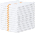 Arkwright Bar Mop Towels Pack of 12 100% Cotton Kitchen Dishcloths Absorbent Quick Dry Cleaning Cloths for Restaurant Bar and Home Kitchen 16 x 19 in White/Gold