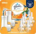 Glade PlugIns Refills Air Freshener Starter Kit Scented and Essential Oils for Home and Bathroom Coastal Sunshine Citrus 4.02 Fl Oz 2 Warmers + 6 Refills