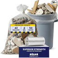 Plasticplace 42 Gallon Contractor Trash Bags │ 4.0 Mil │Clear Heavy Duty Garbage Bags │ 33 x 48 (50 Case)