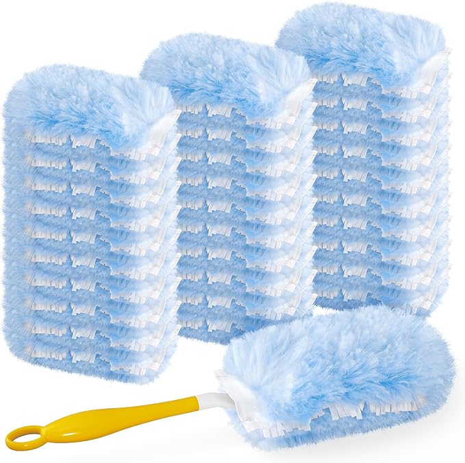 Duster Refill for Swiffer Duster 30 Count Heavy Duty 2 Side 360° Duster Refills with 1 Handle 4X Microfibers Disposable Multi Surface Dusters for Cleaning