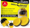 Nylon Drill Brush Attachment Set for Bathroom Cleaning - Power Scrubber Brush Kit for Bathtub Shower Tile and Grout - All-Purpose Household Cleaning Brushes for Drill - Electric Grout Cleaner Kit