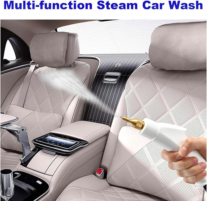 Handheld Steam Cleaner - 15s Fast Heating 1100ml Portable Machine with 3 Brush Heads for Home Car Detailing Kitchen Bathroom and Tile Cleaning - Efficient Pressurized Steam Solution in Green