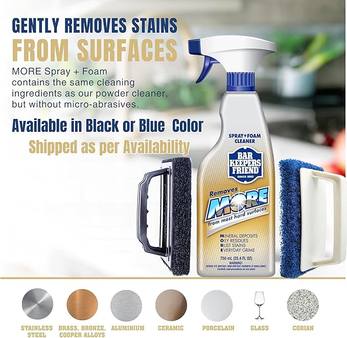 Daily Shower Spray Kit with 2 Items Hard Water Spray Foam Cleaner with Glass Stain Remover Scrub Brush. An All In One Shower Cleaner Spray Solution