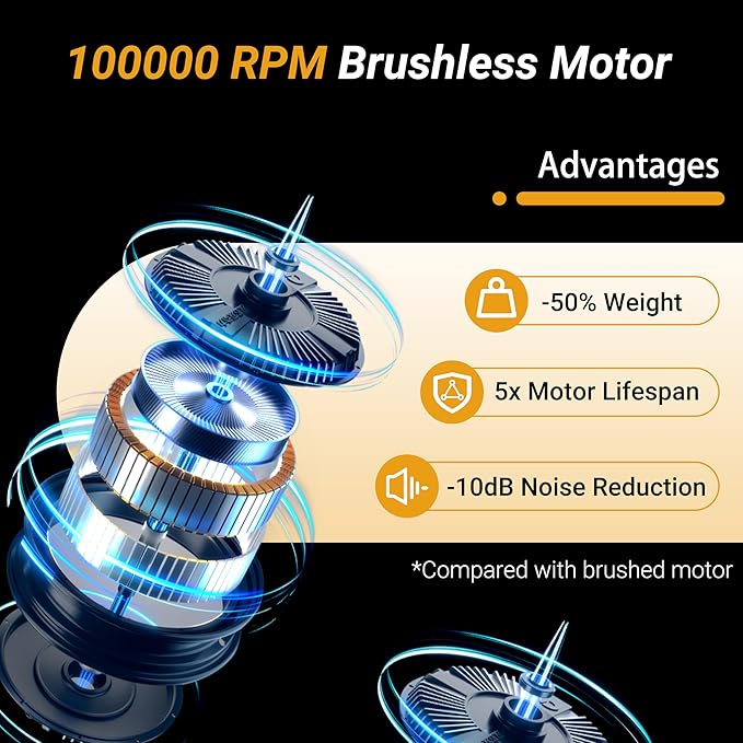 Car Vacuum Portable Cordless 18000PA High Power Handheld Vacuum Cleaner Mini Cordless Rechargeable Vacuum with LED Light and Multi-Nozzles for Car Home Office Keyboard Pet (Black Gold)
