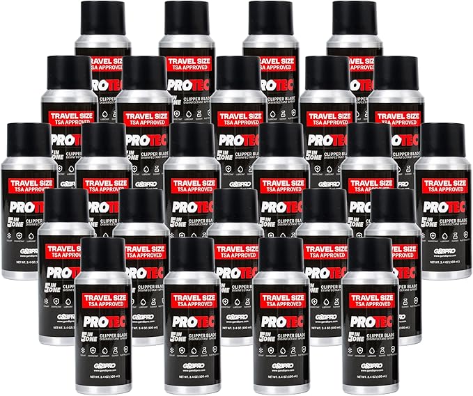 G&ampBPRO PROTEC Clipper Blade Maintenance 3.4 oz | Lubricating &amp Cooling Solution Compact TSA-Approved Travel Size (Pack of 24)