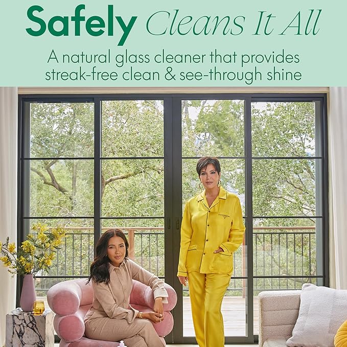 Safely Glass Cleaner– Calm Pack of 6 –Plant-Powered Window Cleaner Spray with Coconut Oil Mineral Salt Corn Alcohol– Wipes Away Dirt  Residue – Leaves Glass Shiny  Fingerprint-Free– 20 Fl Oz Each