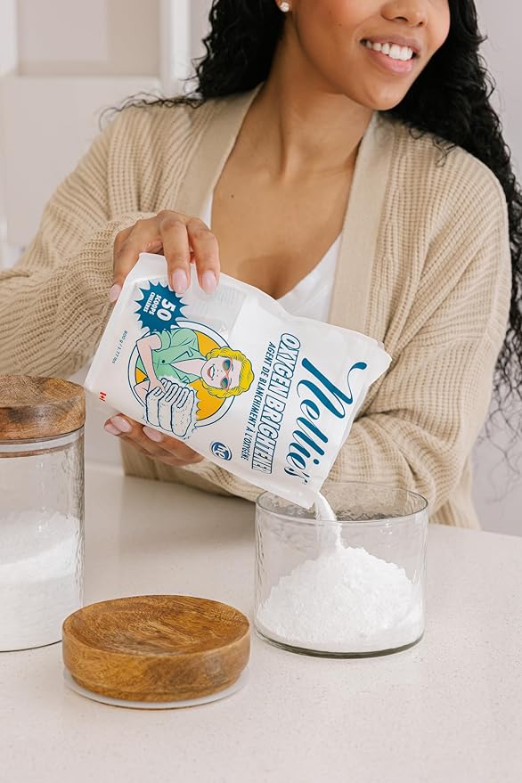 Nellie’s Complete Laundry Bundle – Concentrated Laundry Soda (50 Loads) Oxygen Brightener (50 scoops) &amp WOW Stick Stain Remover