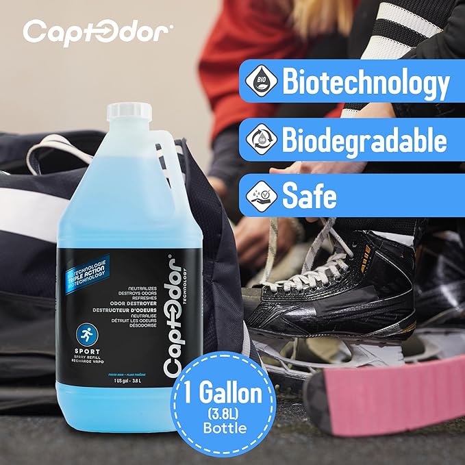 Sports Odor Destroyer Spray (1 x Gallon / 3.8L) Sports Gear Odor Eliminator &amp Deodorizer Spray - Neutralizer &amp Refresher Spray For Protective Equipment Sportswear &amp Outdoor Gear