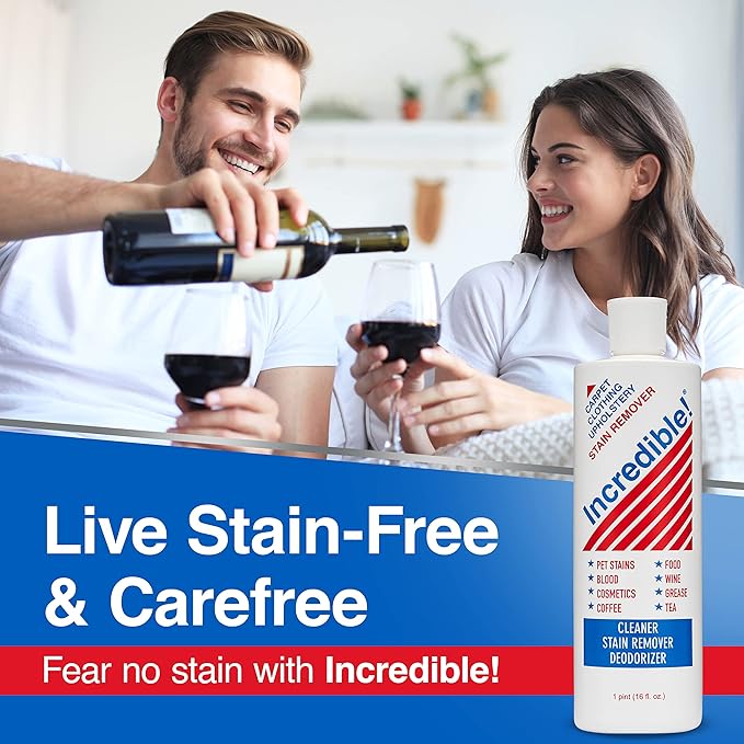 INCREDIBLE! Stain Remover For Clothes Laundry Carpets Mattress &amp Upholstery 16.oz (Pack of 3)