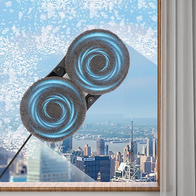 Window Cleaner Robot 2800pa Electric Window Cleaning Machine with Intelligent Navigation and Edge Detection Remote Control Window Washer Robot Smart Window Cleaner Glass Cleaning Robot