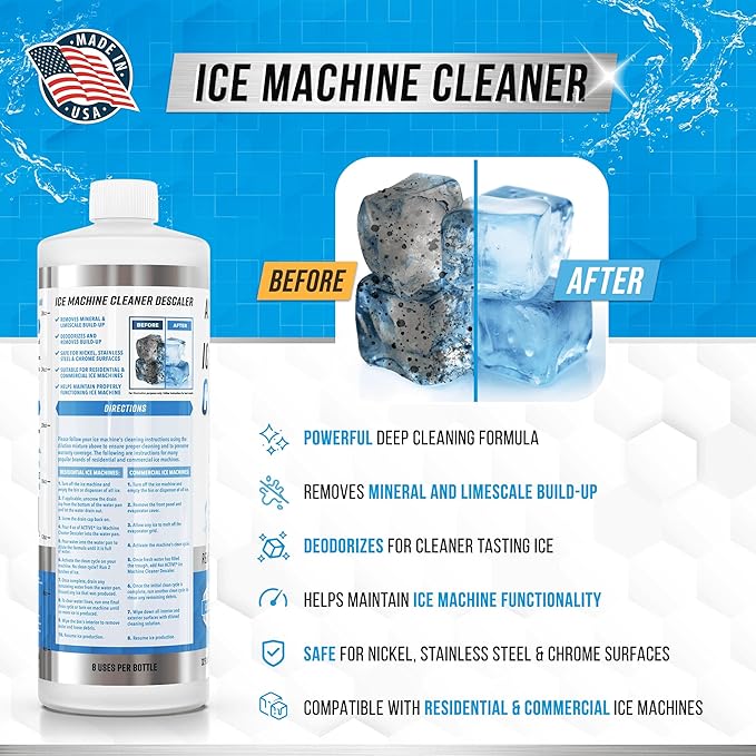 ACTIVE Mold Stain Remover and Ice Machine Cleaner - Includes 7oz Mold Stain Remover Gel and 32oz Ice Maker Cleaning Solution