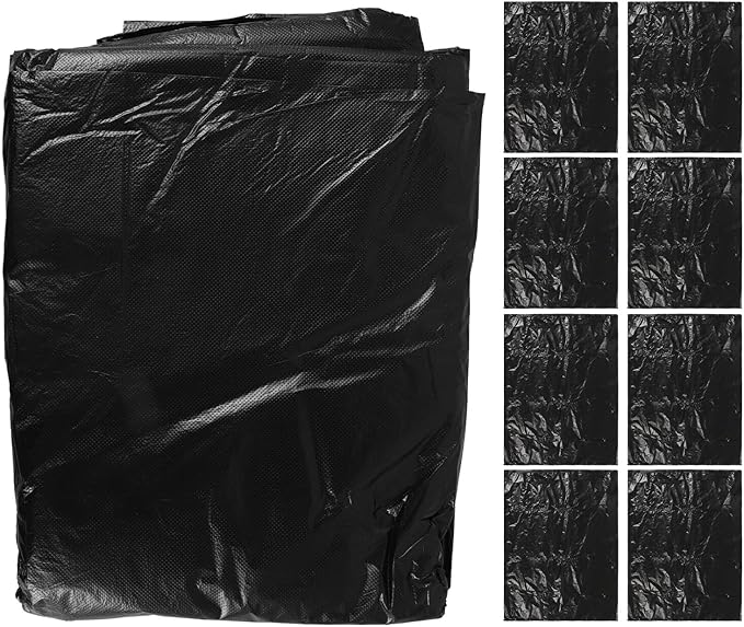 25pcs Black Plastic Trash Bags 80x100cm 2.5 Mil Thick Kitchen Garbage Liners for Bathroom and Home Wastebaskets