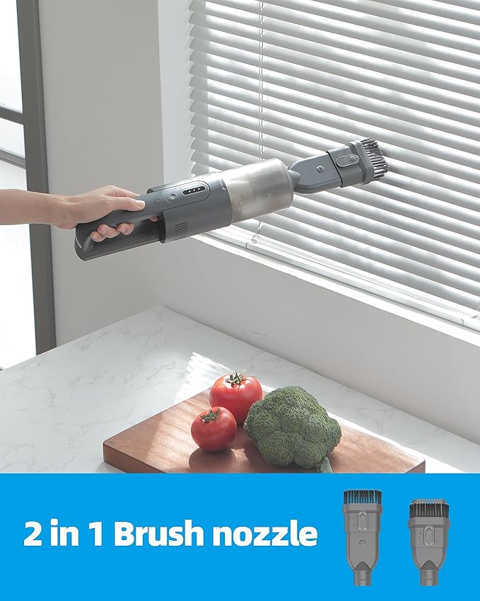 Brigii Pet Hair Vacuum with Anti-Tangle Hair Tool Cordless Stairs Vacuum 14KPa Handheld Vacuum with BRUSHLESS DC Motor Triple Air Filtration System USB-C Rechargeable H5-Wall Mount