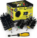 Grill Brush Drill Attachment Cleaning Kit - Replace Stainless Steel Wire Scrubber with Our Safer Nylon Bristle Brushes - Grill Accessories Grill Hand Brush for Griddle Cleaning - Rust Removal