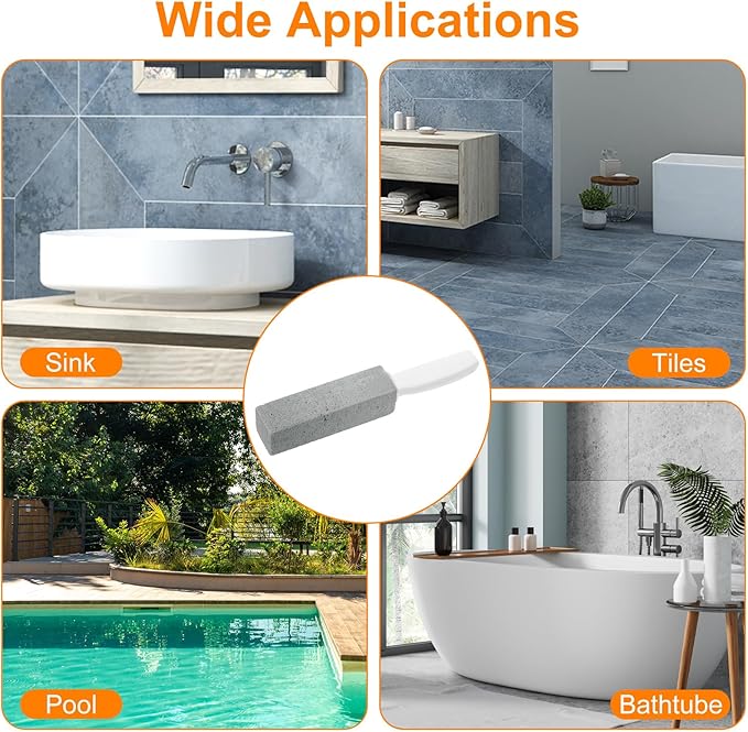 HARFINGTON 9pcs Pumice Stone Toilet Bowl Cleaner with Handle for Hard Water Marks Cleaning on Toilets Grills Tiles Grout Sinks Bathtubs Pools WhiteGray