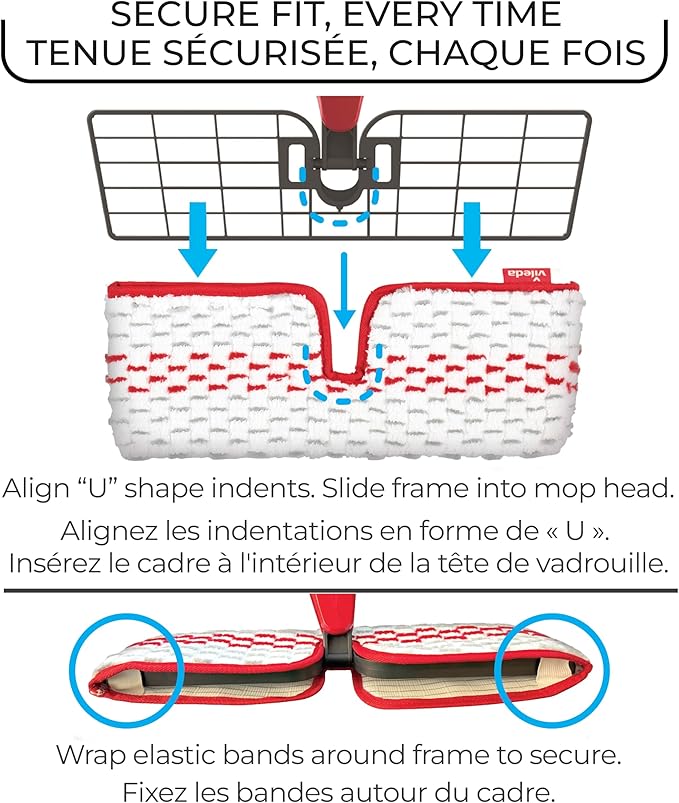 Vileda Promist Max Spray Mop - 360 Degree Swivel Red Cotton Head Multiple Surfaces