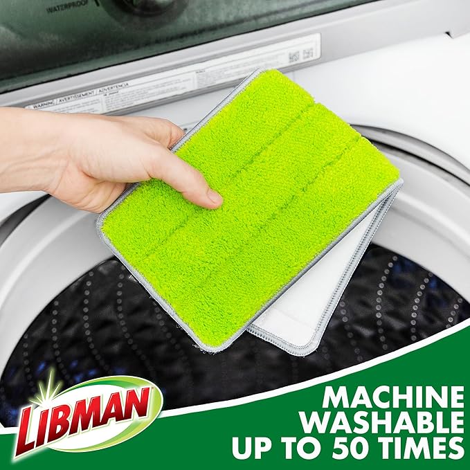 Libman Rinse 'n Wring Mop and Bucket System | Microfiber Floor Mop | Hardwood Floor Cleaner | Wet &amp Dry Mop | Clean &amp Dirty Water Chambers | Power Blades | 1 Total Microfiber Pad