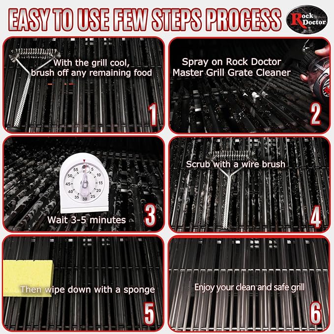Rock Doctor Grill &amp Grate Cleaner 24oz. 2-Pk Food Surface Safe Powerful Foaming Action No Fumes Fast Acting Formula Removes Grease Grime