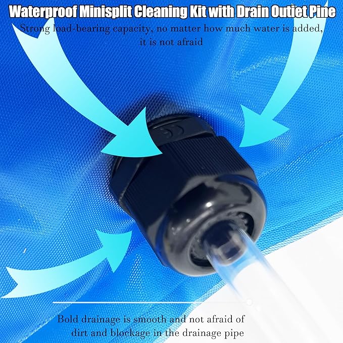 Mini Split Cleaning Bag for Home Air Conditioning Units Air Conditioner Cleaning Kit Mini Split Cleaning Kit for DIY Daily Cleaning of Wall-Mounted Air Conditioners (Blue Without Kettle)
