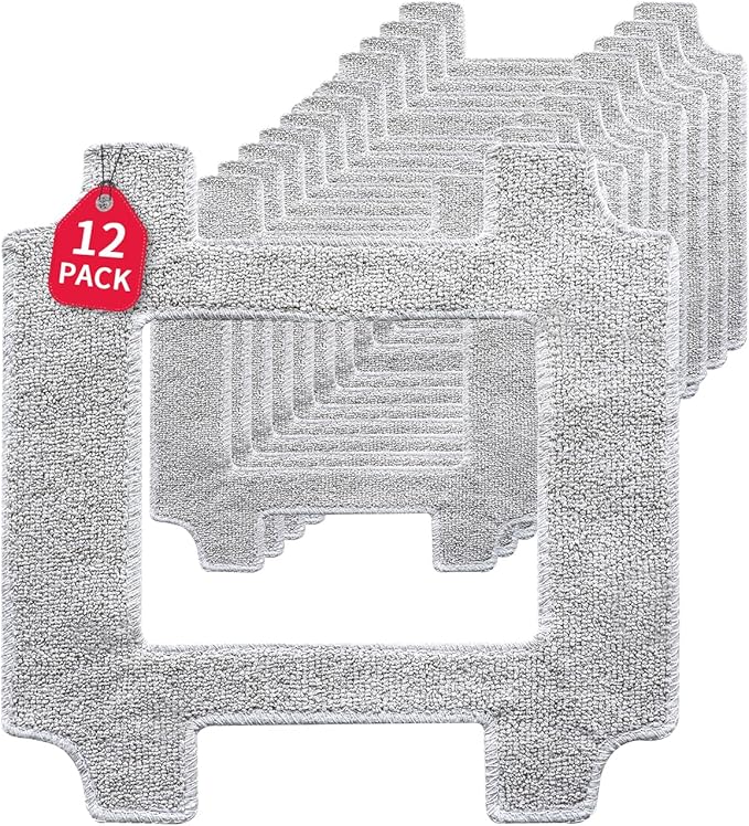 12-Pack Replacement Cleaning Pads for YW336 Window Cleaning Robot | Reusable Microfiber Pads | Washable