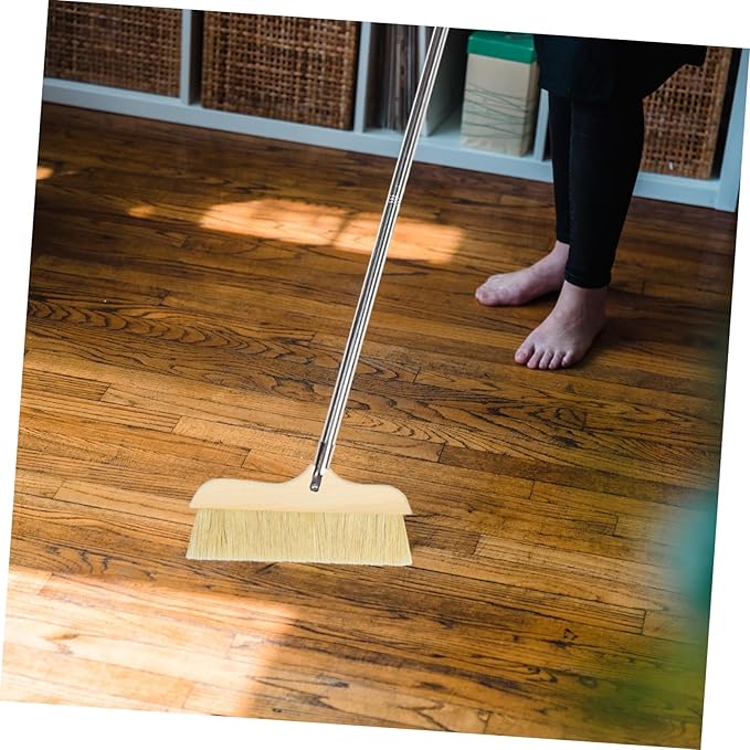 Bristle Broom Handle Soft Bristles for Floor Cleaning for Use Construction for Carpets and Hardwood Floors