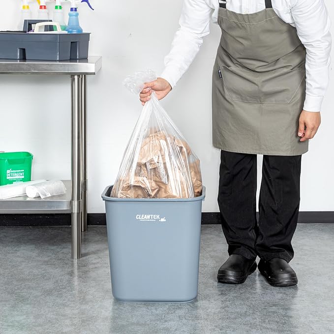 Restaurantware-RW Clean 13 Gallon Trash Bags 1000 Light-Duty Garbage Can Liners- Fits 12-16 Gallon Trash Cans Stretchable Clear Plastic Bin liners with Star Seal Bottom