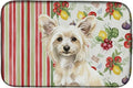Caroline's Treasures Powderpuff Chinese Crested Vegetables Dish Drying Mat Absorbent Dish Drying Mat Pad for Kitchen Counter Dish Drainer Mat for Countertop 14 x 21 Multicolor