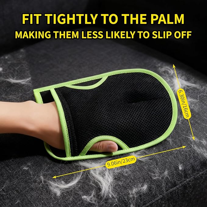 YS&ampJJFZ 2 Pcs Pet Hair Remover Gloves for Cats &amp DogsNewly Upgraded Reusable Electrostatic Pet Hair Gloves Pet Hair Remover Tool for Clothing Couch Carpet Car Seat