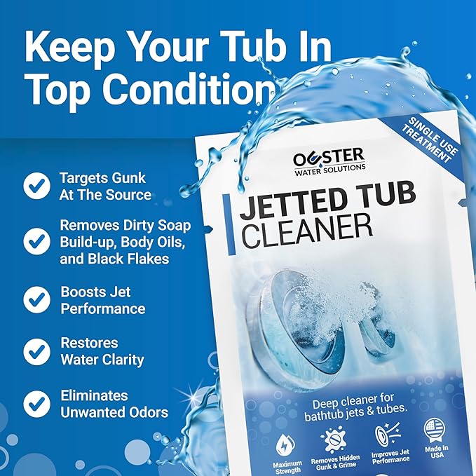 Bio Ouster Jetted Tub Cleaner Kit - Jet and Jacuzzi Tub Cleaner for Jets Tubes and Bathtubs - Includes Microfiber Towel - Professional Grade Formula Made in USA (Kit)