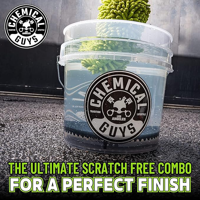 Chemical Guys 8-Piece Arsenal Builder Car Wash Kit - Includes Bucket Dirt Trap Lid Wash Mitt Air Fresheners &amp (3) 16 oz Car Care Chemicals Complete Cleaning Kit for Trucks SUVs &amp More