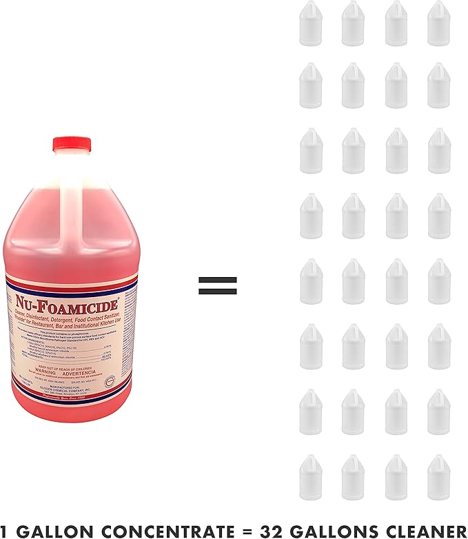 300048 Nu-Foamicide EPA Registered 1-Gal All Purpose Cleaner Concentrate Industrial Commercial Grade (Packaging may vary)