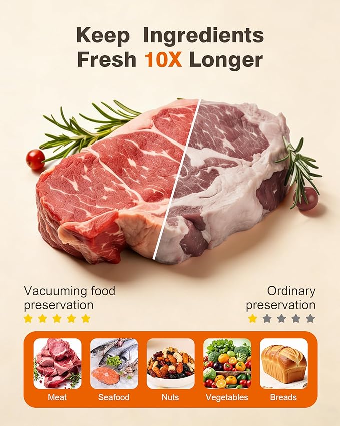 Vacuum sealer for food Chef’s Design to Preserve Freshness Compact Handheld Vacuum Sealer with 30 Reusable Bags Professional-Grade for Food Storage Savers Mustard