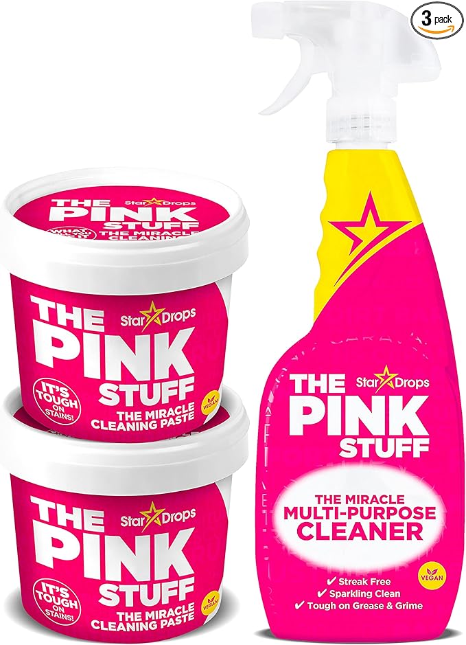 Stardrops - The Pink Stuff - The Miracle Cleaning Paste and Multi-Purpose Spray Bundle (2 Cleaning Paste 1 Multi-Purpose Spray)