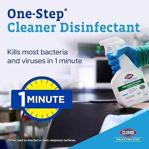 Clorox Healthcare Hydrogen Peroxide Cleaner Disinfectant Refill Bleach Free 128 Fluid Ounces Pack of 4 (Package May Vary)
