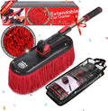 Car Duster Exterior with Extendable Handle Scratch Free Auto Wash Brush Mop Interior Detailing Kit for Truck RV Boat - 1PC Wax Cotton Duster Bright Red