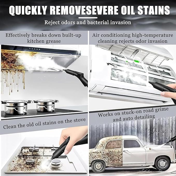 3000W High Pressure Multi Use Steam Washer 3.5L Portable Steamer Cleaning Machine with 9 Brush Heads for Kitchen Home UseUpholstery Bathroom Grout and Tile Car Detailing