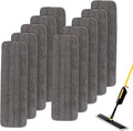 Replacement Mop Pads Fit for Rubbermaid Commercial 18 and 17 Mops - 10 Pack Wet &amp Dry Commercial Cleaning Reusable Refills Fit for Any Microfiber Flat Mop System 18 and 17 - Gray