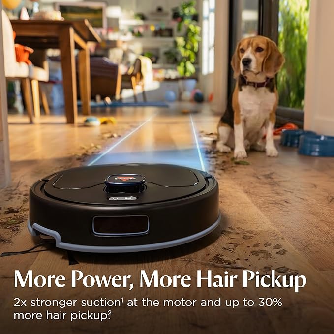 Bissell FlexClean FurForce Robot Vacuum &amp Mop with No Tangle Pet Brush Roll LiDAR Navigation &amp Liftable Pad for Pet Hair Removal on Hard Floors &amp Rugs 180min Runtime 60-Day Dust Collecti