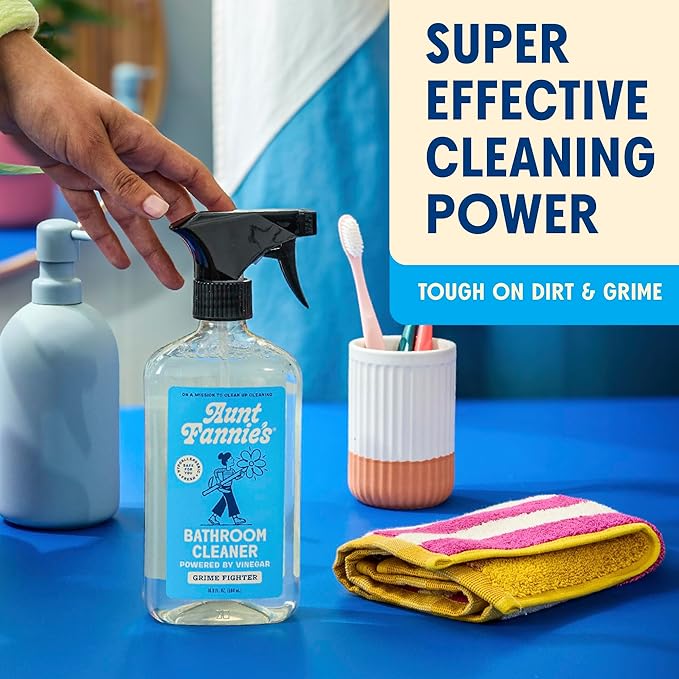 Aunt Fannie's Bundle: Bathroom Cleaner Spray 6 Pack + Vinegar Cleaning Wipes 35 Count Eucalyptus