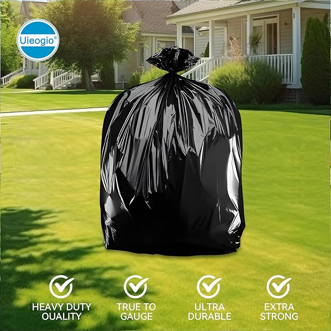 Heavy Duty Trash Bags Black 30-35 Gallon 100 Count Extra Thick Contractor Garbage Bags for Kitchen Outdoor Commercial Use 32x39 Inches(80x100cm)Thickened garbage bags